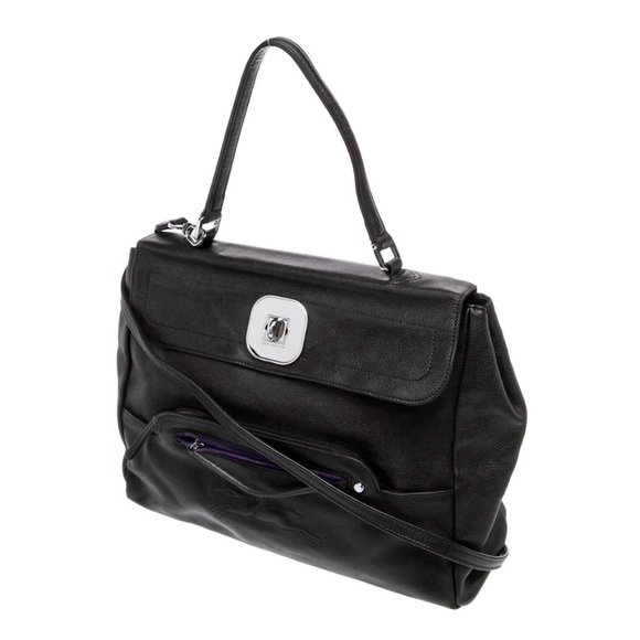 Longchamp Black Leather Satchel with Silver Accents - Picture 2 of 5